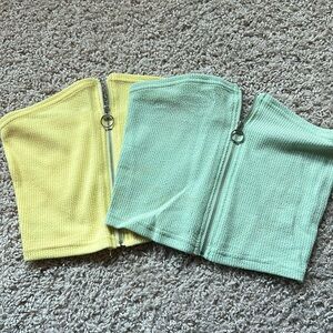 LOT OF 2 Zip-Up Tube Tops